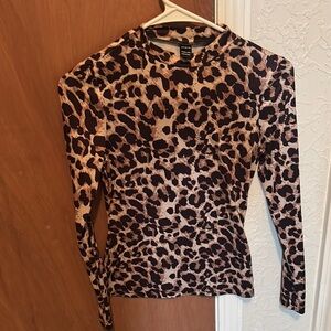 SHEIN Leopard Print Long Sleeve Top